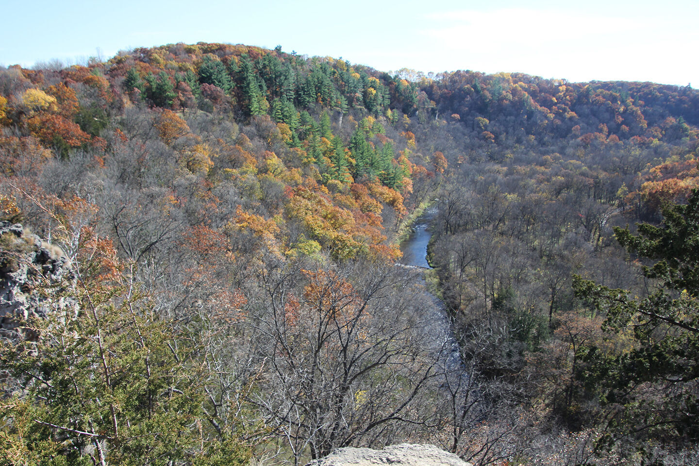 Whitewater State Park trout steam below.JPG